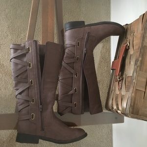 Tall Faux brown Leather boots